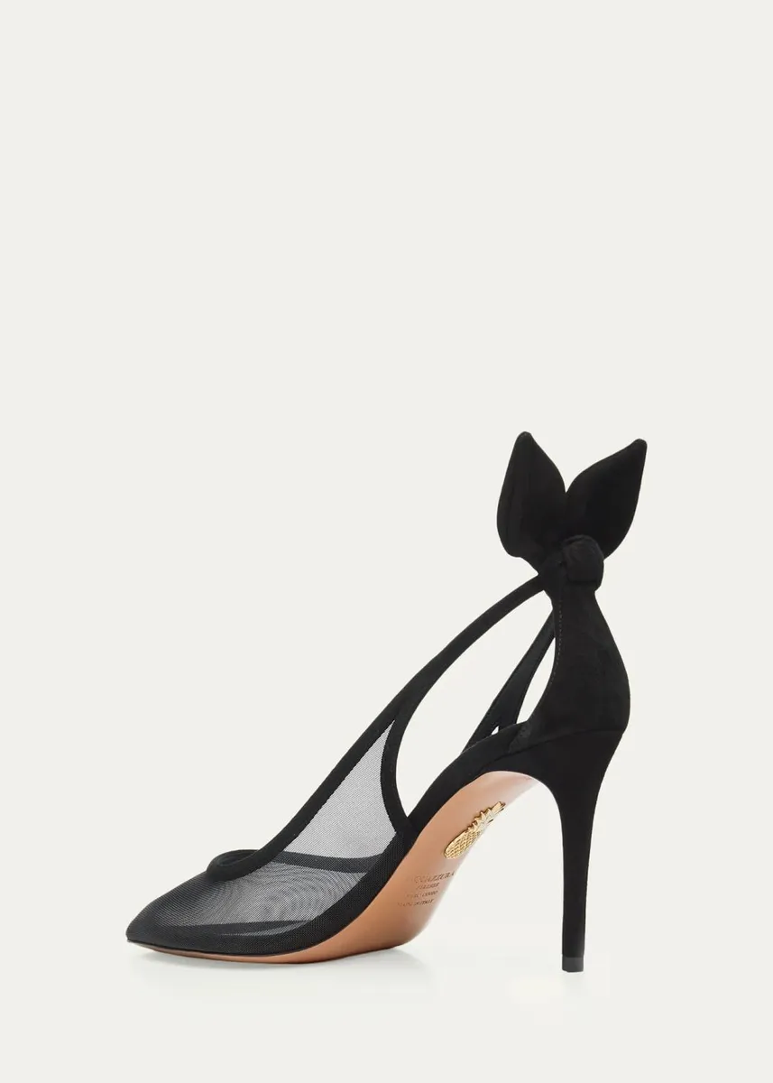 Aquazzura 85mm Bow Tie Mesh Pumps | Thumbnail 4 Aquazzura 85mm Bow Tie Mesh Pumps | Thumbnail 4