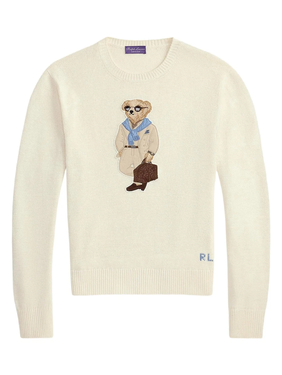 Ralph Lauren Purple Label Men's Polo Bear Silk-Linen Sweater