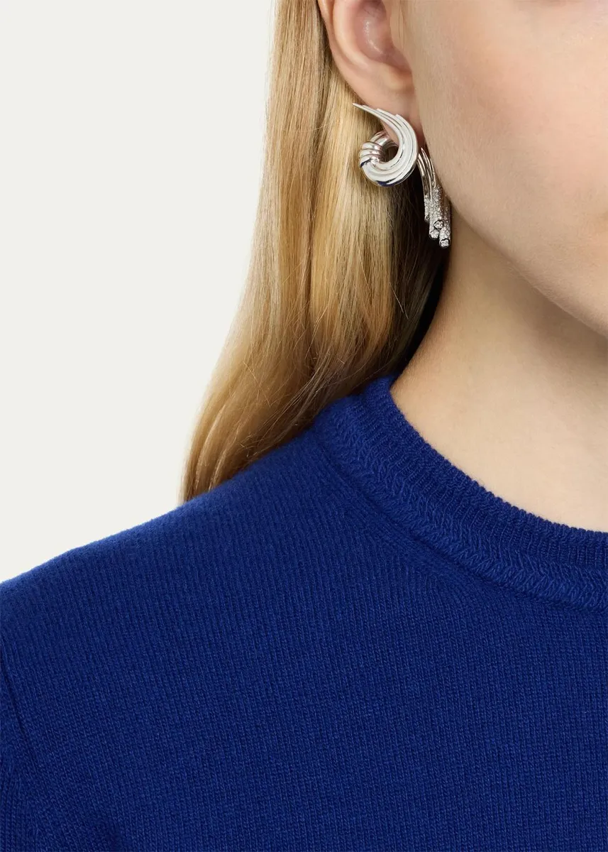 TABAYER 18K White Gold Diamond Coiled Earrings | Thumbnail 2