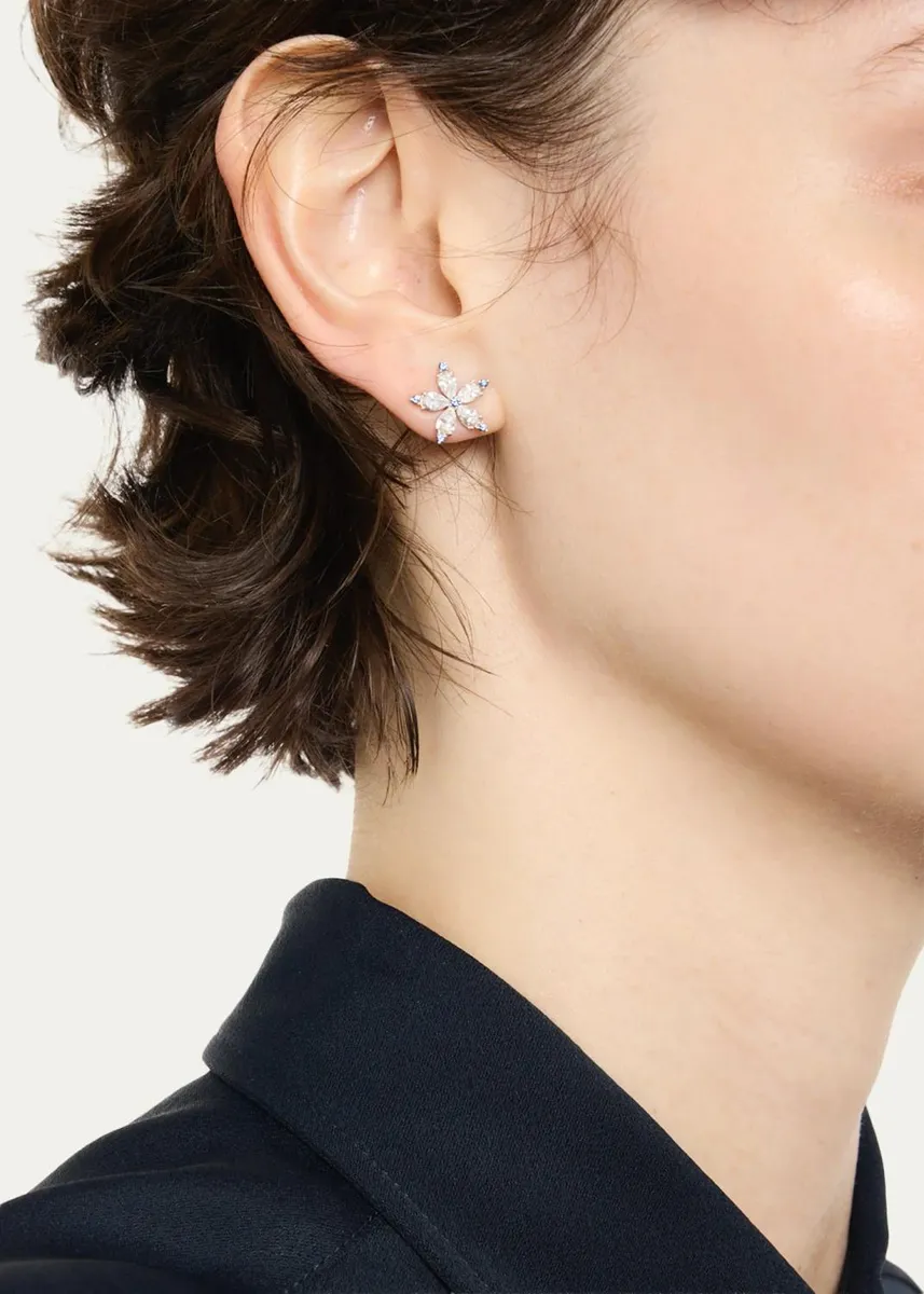 Paul Morelli 18K White Gold Diamond and Sapphire Stellanise Earrings | Thumbnail 2