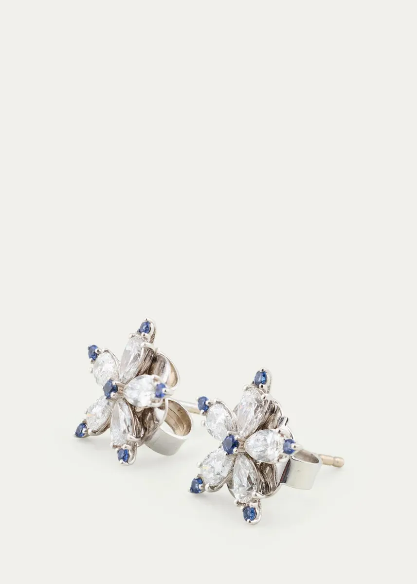 Paul Morelli 18K White Gold Diamond and Sapphire Stellanise Earrings | Thumbnail 3