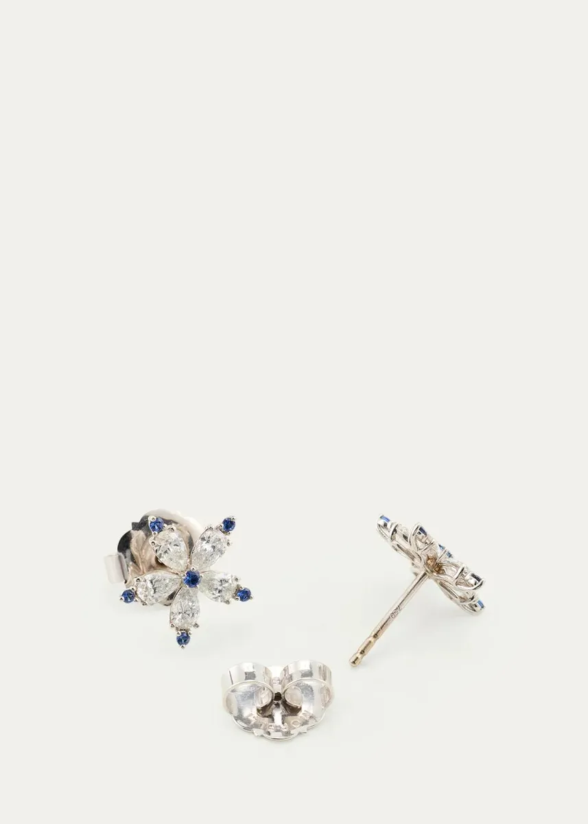 Paul Morelli 18K White Gold Diamond and Sapphire Stellanise Earrings | Thumbnail 4
