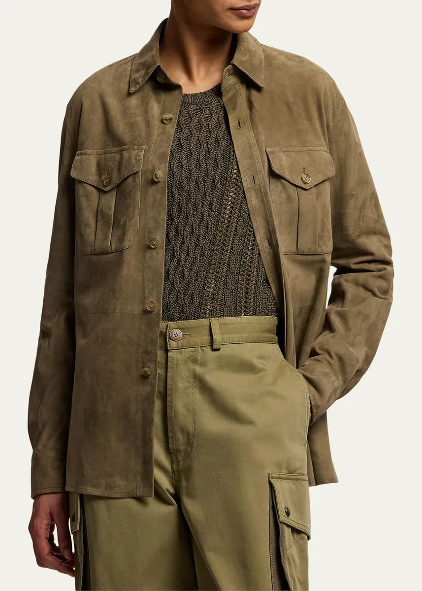 Ralph Lauren Collection Landry Lamb-Suede Shirt | Thumbnail 4