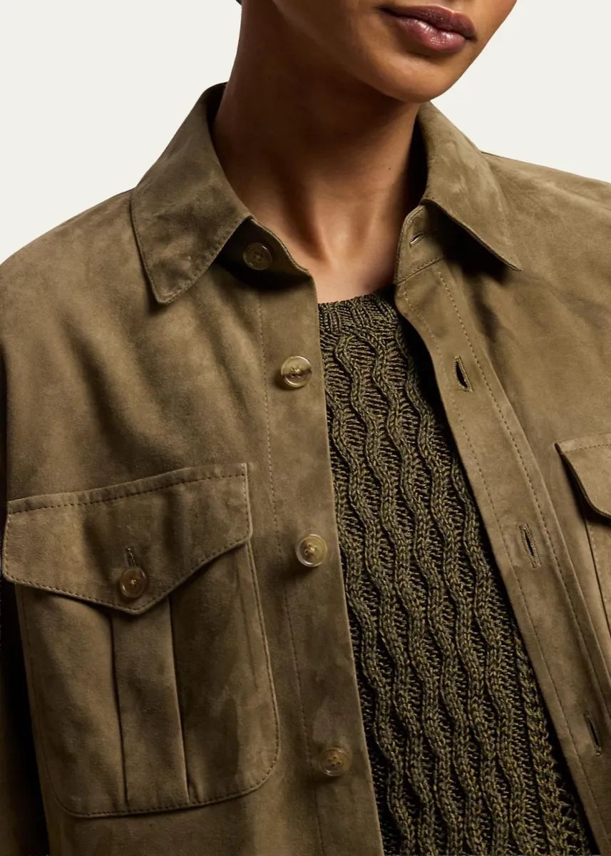 Ralph Lauren Collection Landry Lamb-Suede Shirt | Thumbnail 5