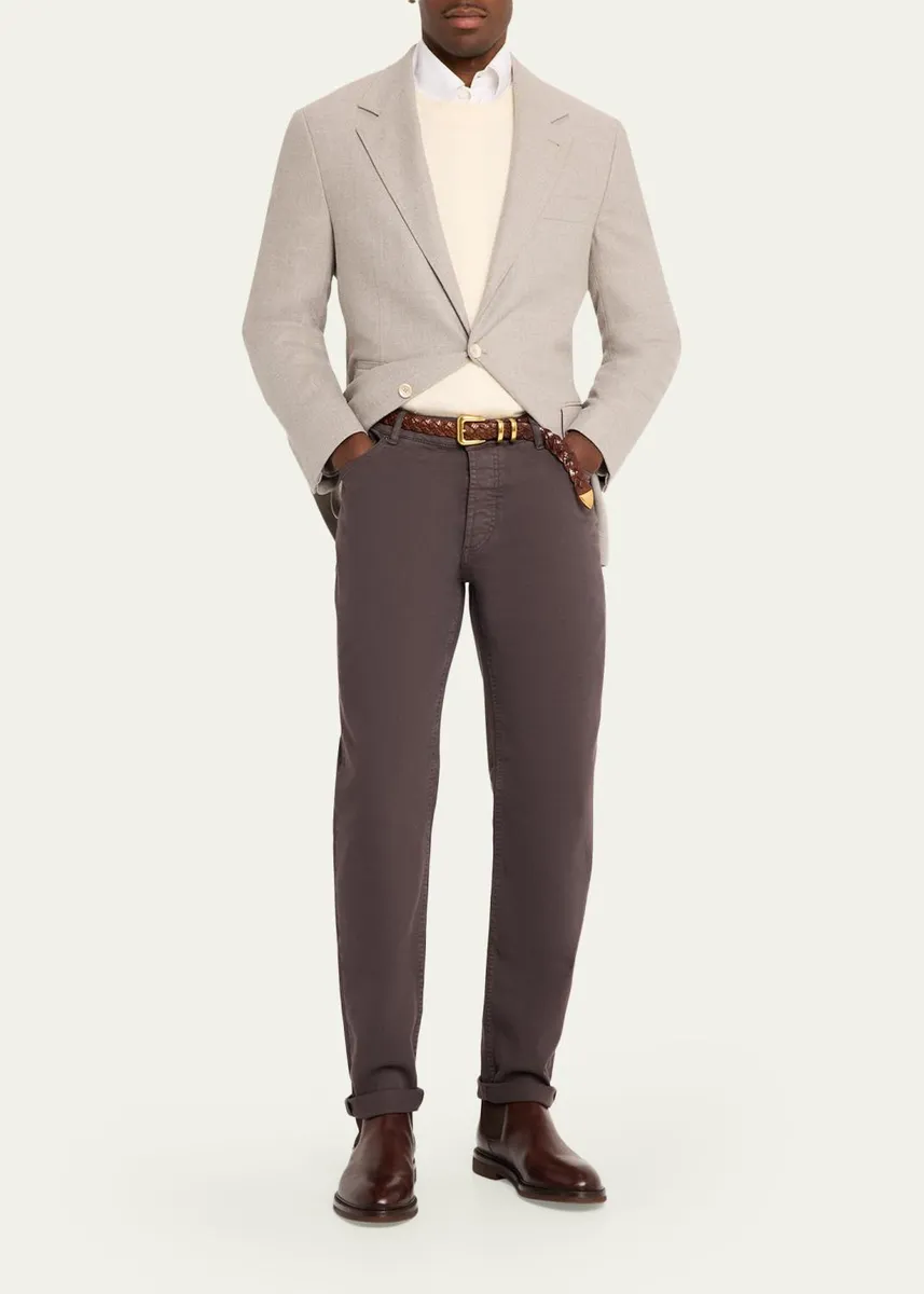 Brunello Cucinelli Men's Wool Flap Pocket Single-Breasted Suit Jacket | Thumbnail 2 Brunello Cucinelli Men's Wool Flap Pocket Single-Breasted Suit Jacket | Thumbnail 2