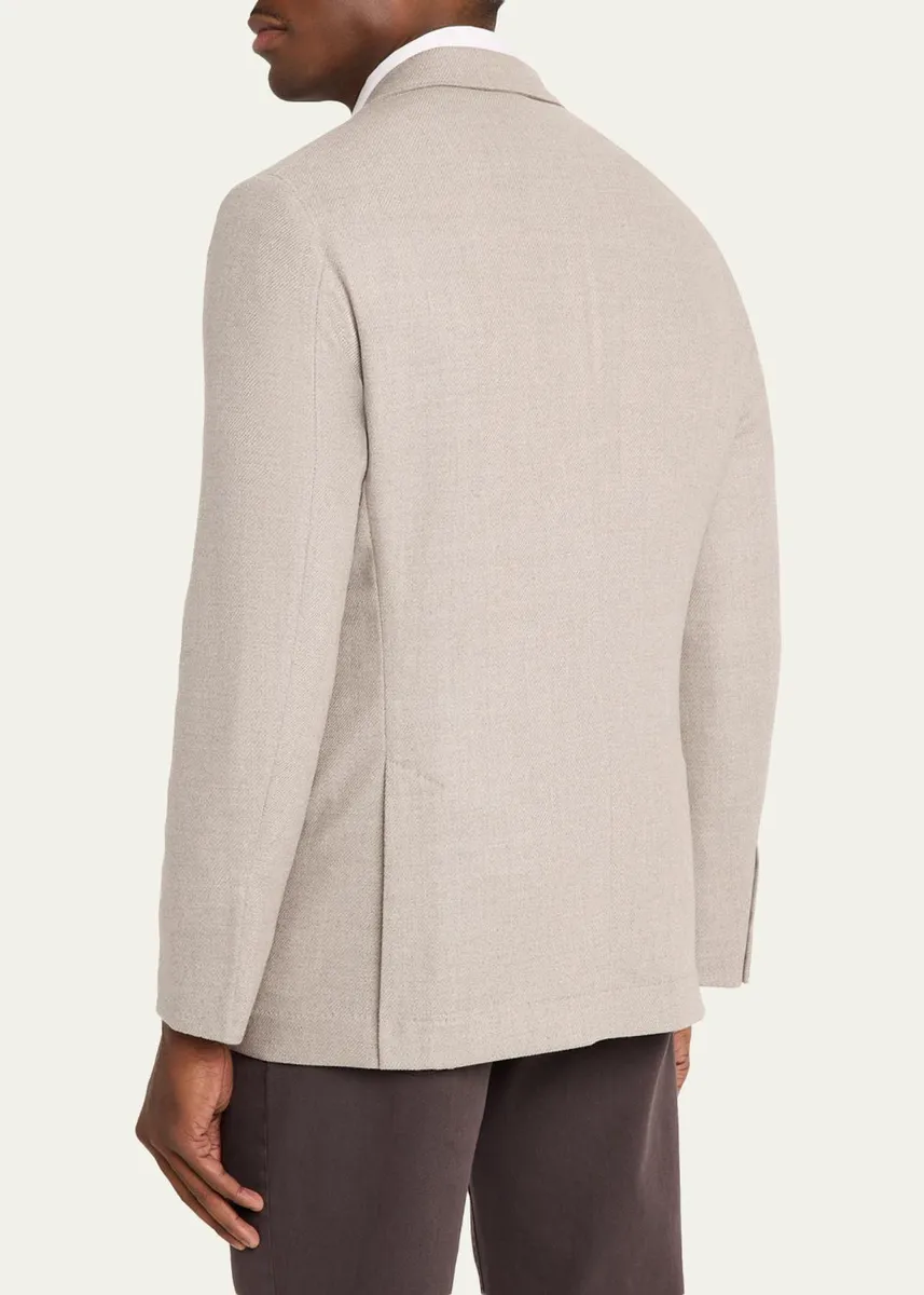 Brunello Cucinelli Men's Wool Flap Pocket Single-Breasted Suit Jacket | Thumbnail 3 Brunello Cucinelli Men's Wool Flap Pocket Single-Breasted Suit Jacket | Thumbnail 3