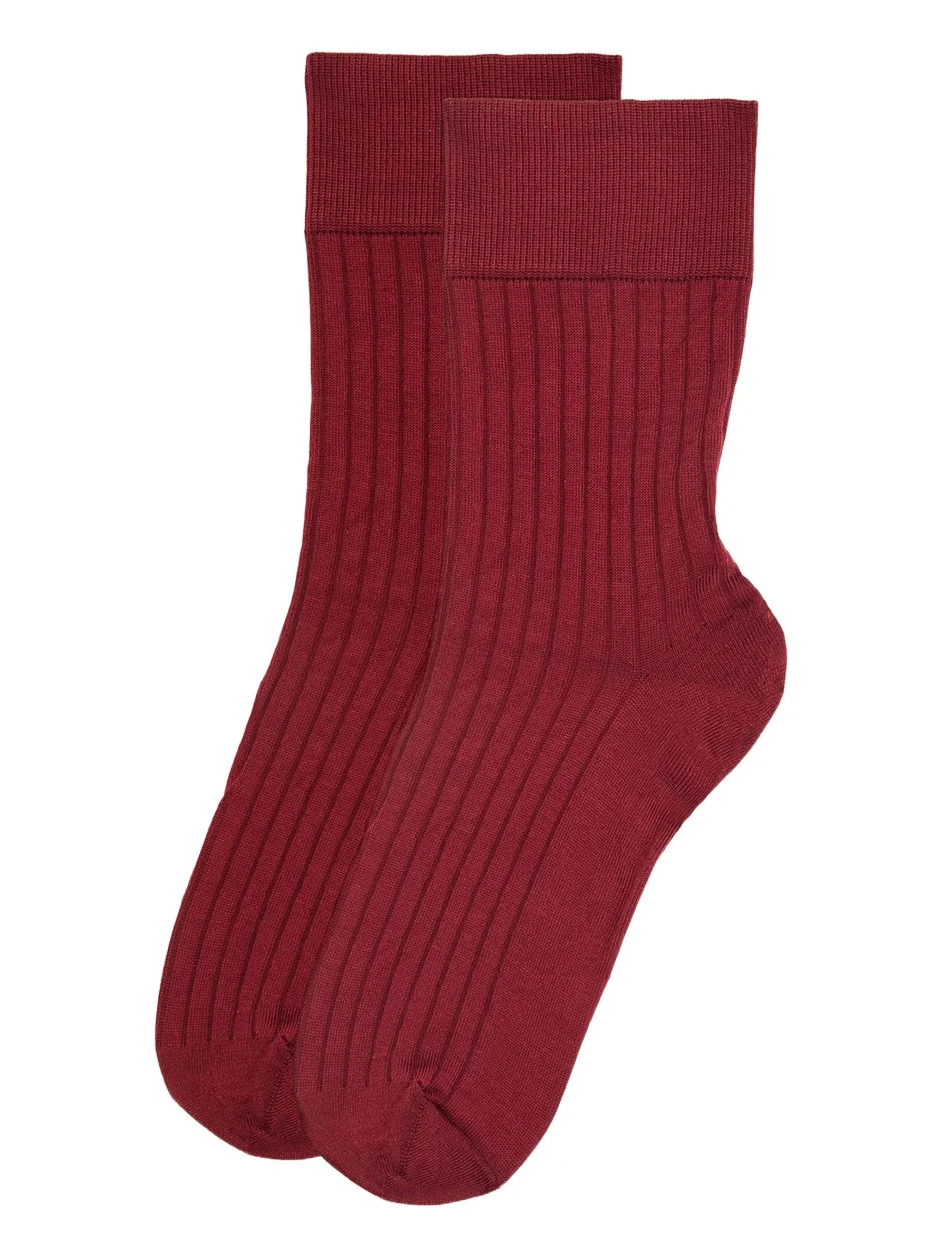 Wolford Luxury Cotton Rib Knit Socks
