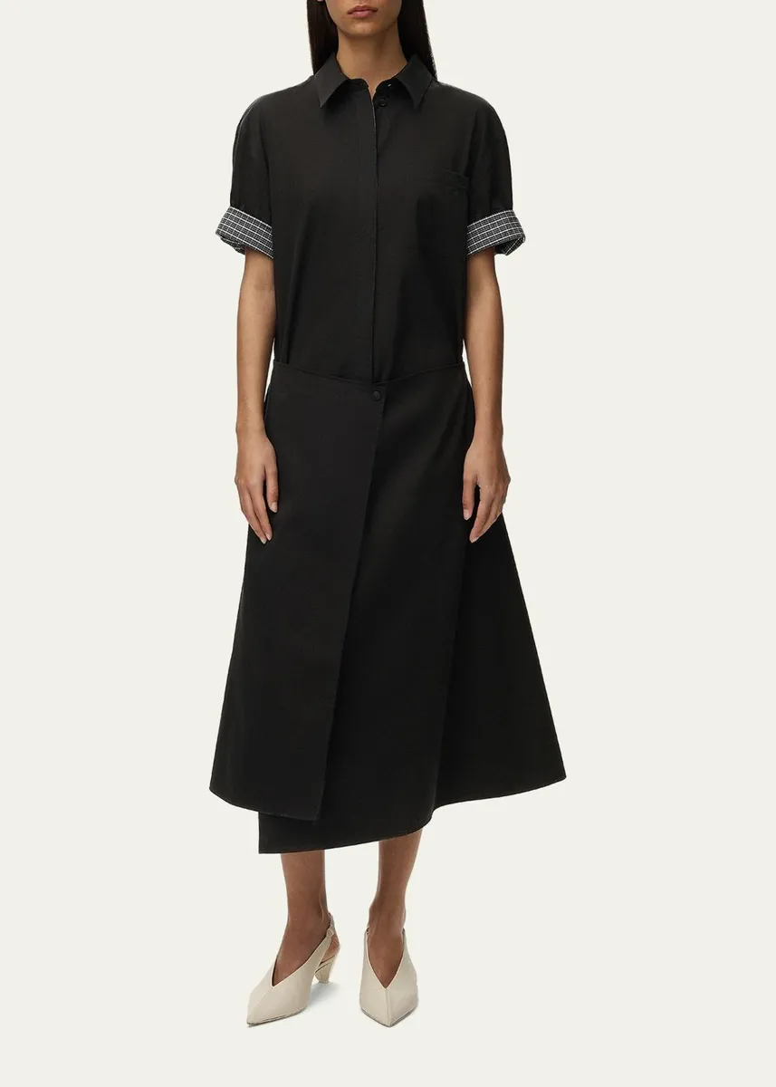 Loewe Wrapped Short-Sleeve Midi Shirtdress | Thumbnail 2