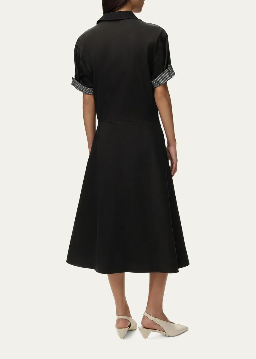 Loewe Wrapped Short-Sleeve Midi Shirtdress | Thumbnail 3