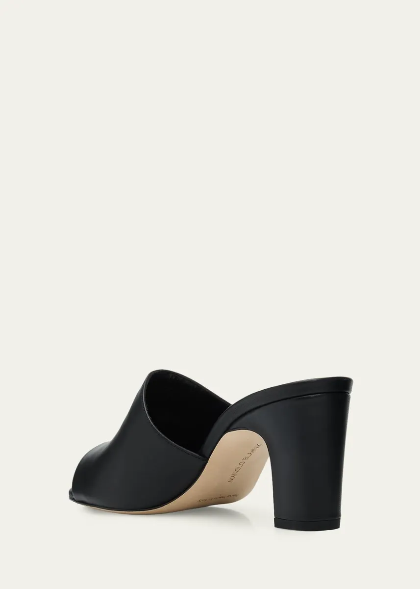 Manolo Blahnik 70mm Rapallabar Leather Mules | Thumbnail 2