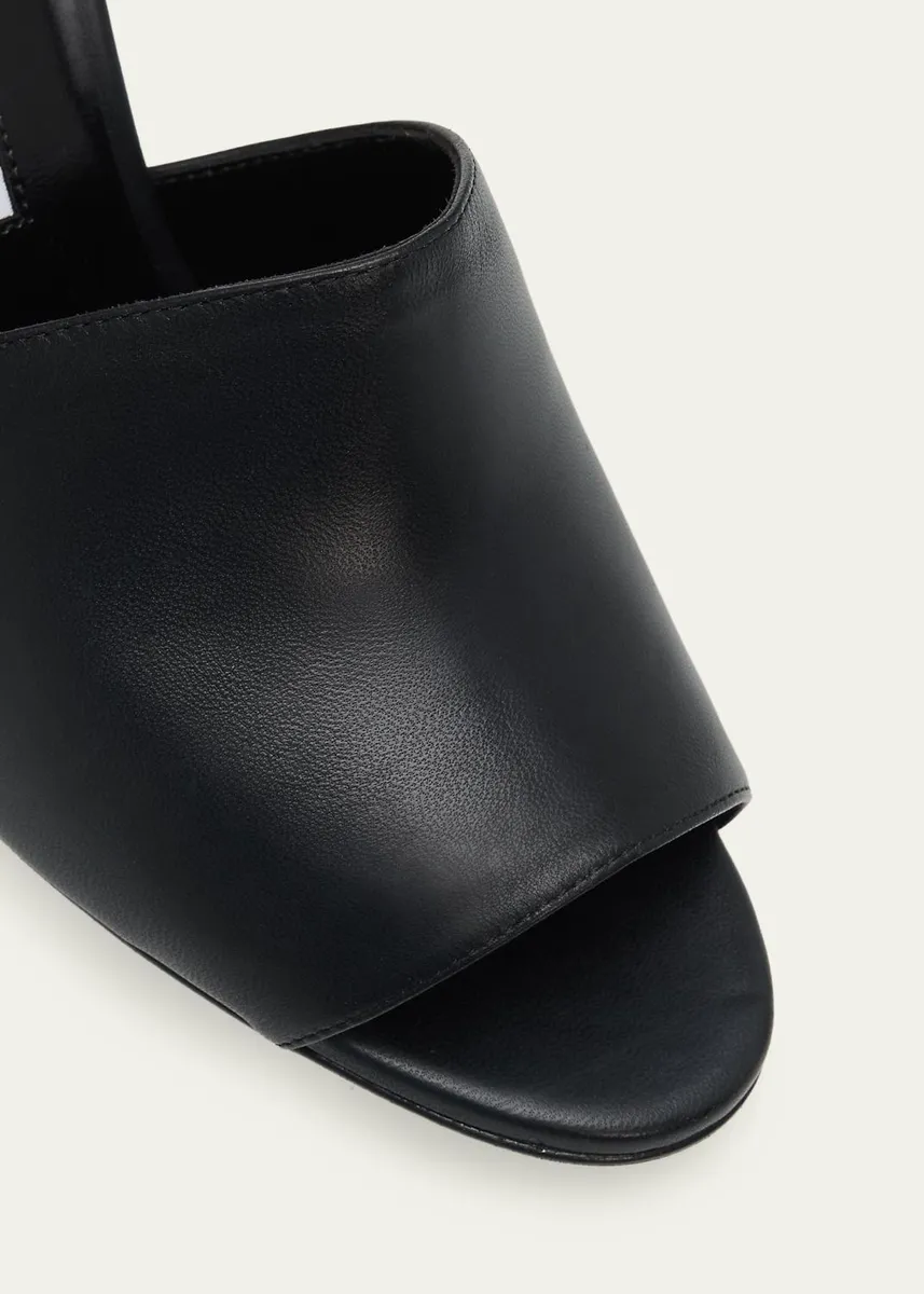 Manolo Blahnik 70mm Rapallabar Leather Mules | Thumbnail 3