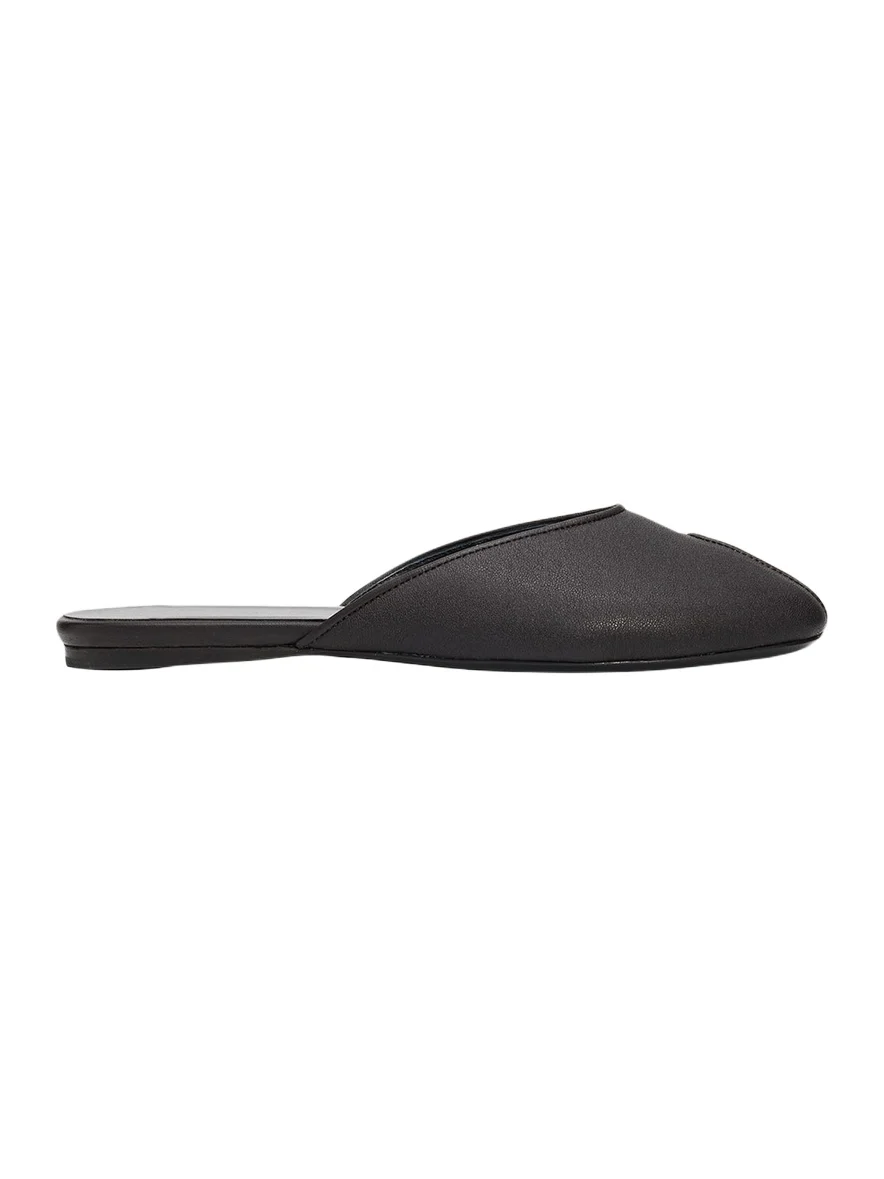 Jude Date Leather Peep-Toe Flats