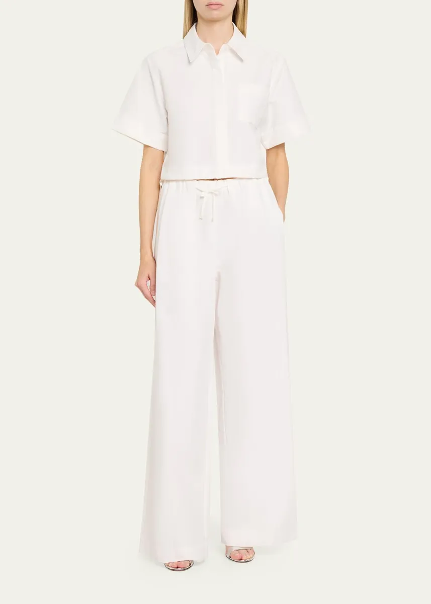 Simkhai Rhea Wide-Leg Cotton Pants | Thumbnail 2 Simkhai Rhea Wide-Leg Cotton Pants | Thumbnail 2