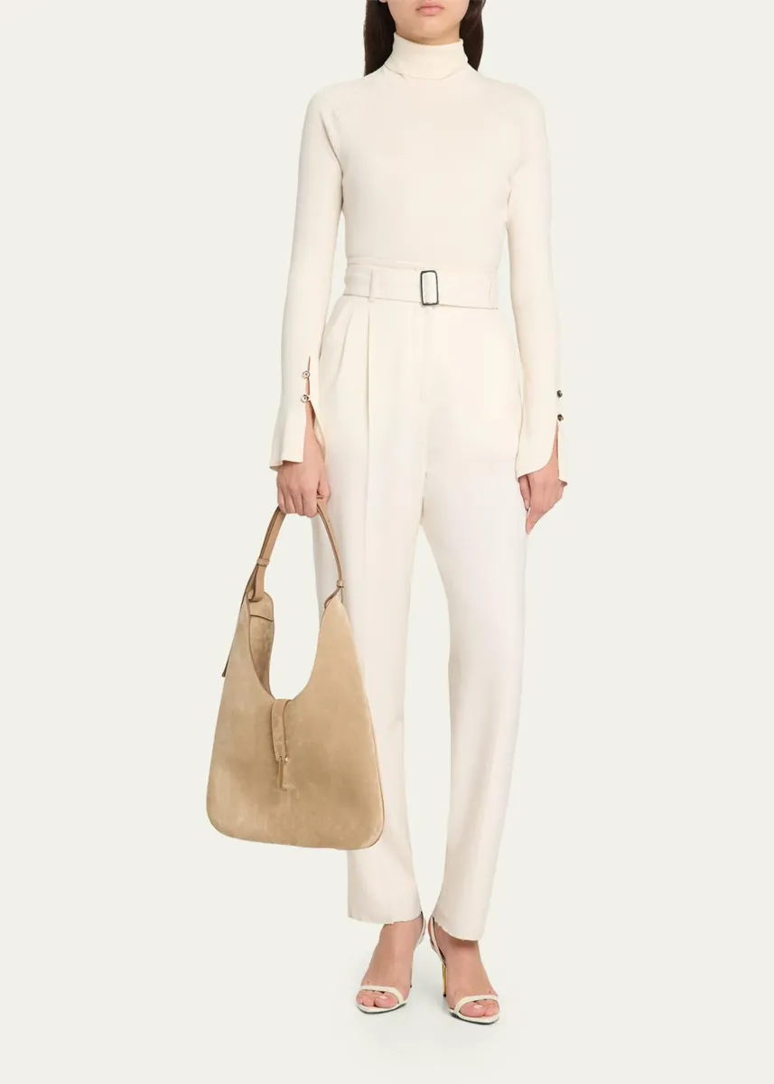 Tom Ford Kara Medium Hanging T Suede Hobo Bag | Thumbnail 5