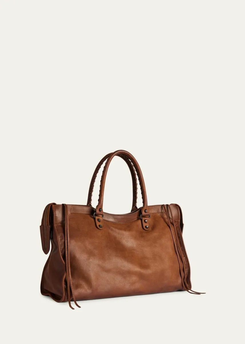Balenciaga Men's Large Le City Leather Shoulder Bag | Thumbnail 2