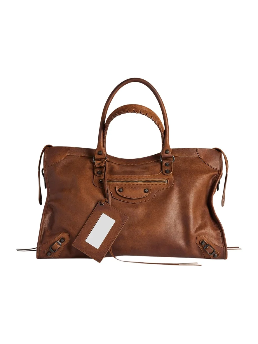 Balenciaga Men's Large Le City Leather Shoulder Bag