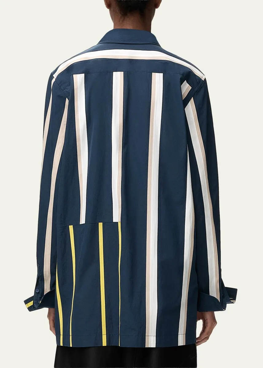 Loewe Stripe Paneled Button-Down Shirt | Thumbnail 3 Loewe Stripe Paneled Button-Down Shirt | Thumbnail 3