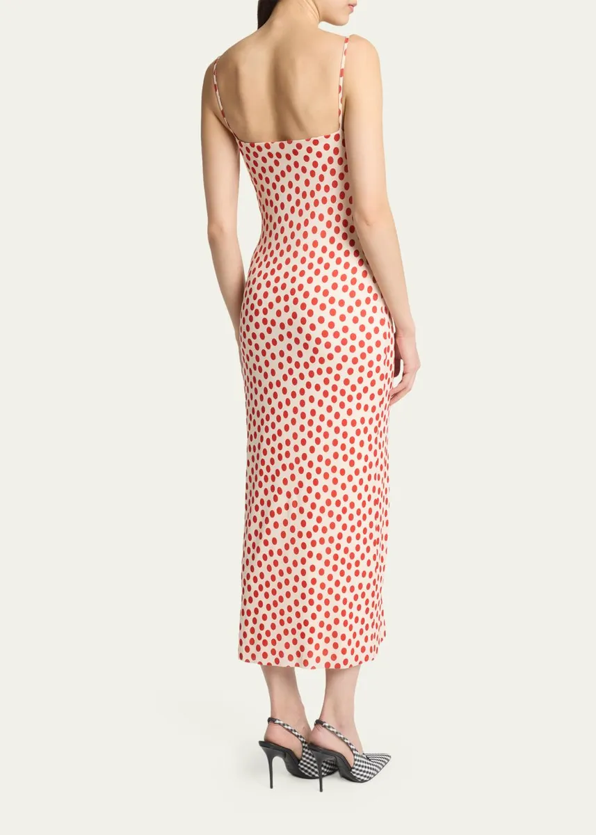 ALAÏA Polka-Dot Bustier Midi Column Dress | Thumbnail 3 ALAÏA Polka-Dot Bustier Midi Column Dress | Thumbnail 3