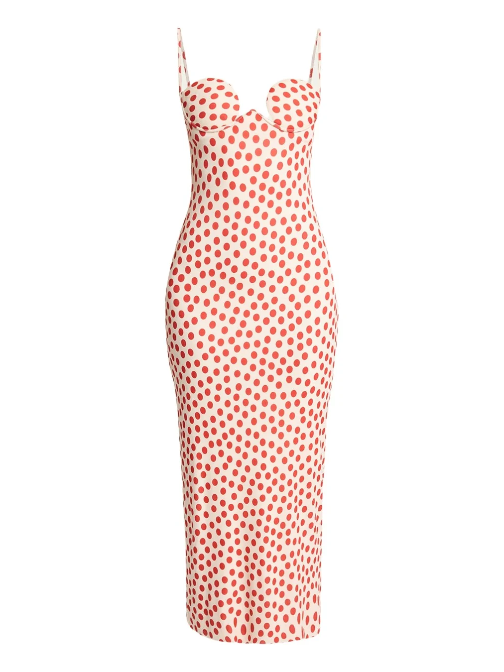 Polka-Dot Bustier Midi Column Dress Polka-Dot Bustier Midi Column Dress