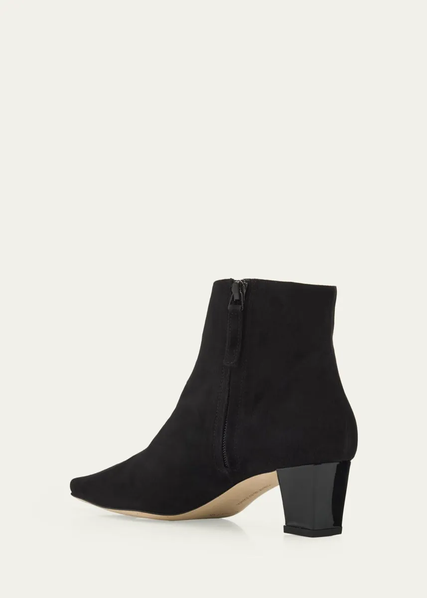 Manolo Blahnik Jaima Suede Side-Zip Ankle Boots | Thumbnail 2