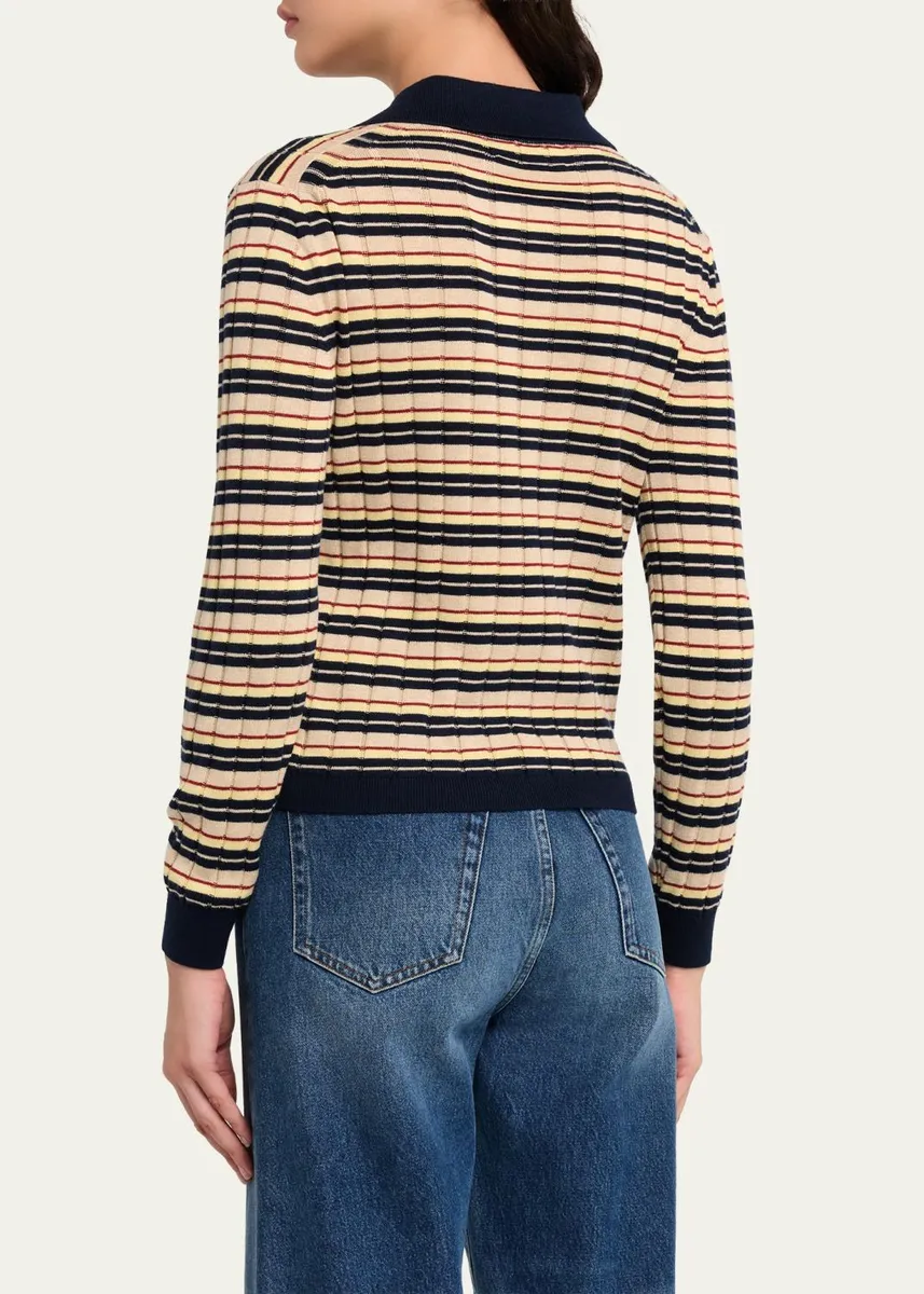Guest In Residence Striped Track Polo | Thumbnail 3 Guest In Residence Striped Track Polo | Thumbnail 3