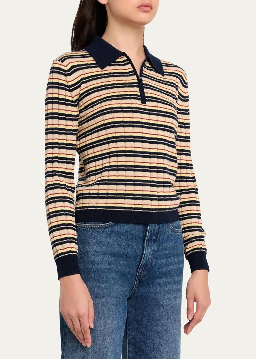 Guest In Residence Striped Track Polo | Thumbnail 4 Guest In Residence Striped Track Polo | Thumbnail 4