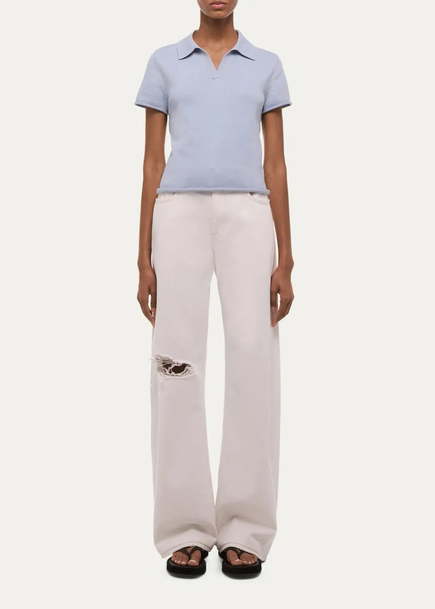 Helmut Lang Short-Sleeve Shrunken Polo Shirt | Thumbnail 2 Helmut Lang Short-Sleeve Shrunken Polo Shirt | Thumbnail 2