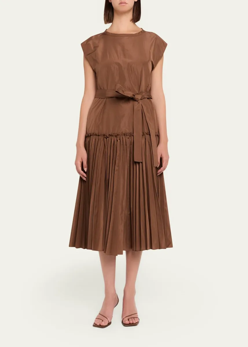 Kobi Halperin Logan Pleated Drop-Waist Midi Dress | Thumbnail 2 Kobi Halperin Logan Pleated Drop-Waist Midi Dress | Thumbnail 2