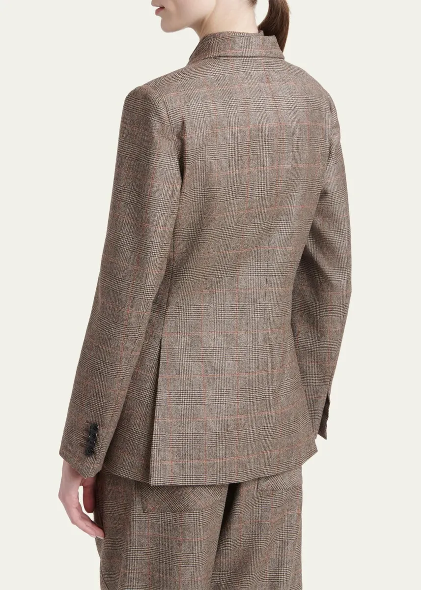 Kiton Wool-Cashmere Check Single-Breasted Jacket | Thumbnail 3 Kiton Wool-Cashmere Check Single-Breasted Jacket | Thumbnail 3