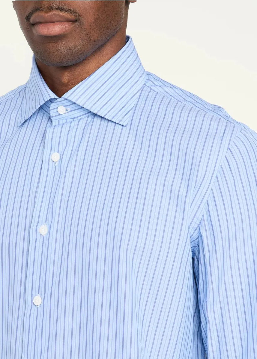 Cesare Attolini Men's Cotton Multi-Stripe Classic Fit Sport Shirt | Thumbnail 5 Cesare Attolini Men's Cotton Multi-Stripe Classic Fit Sport Shirt | Thumbnail 5