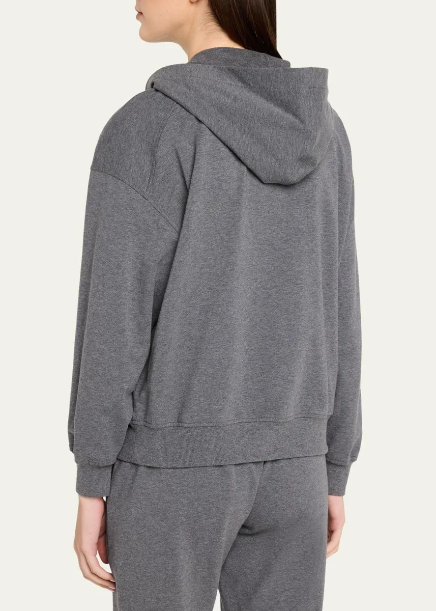 Brunello Cucinelli Light Cotton Fleece Zip Track Jacket | Thumbnail 3 Brunello Cucinelli Light Cotton Fleece Zip Track Jacket | Thumbnail 3