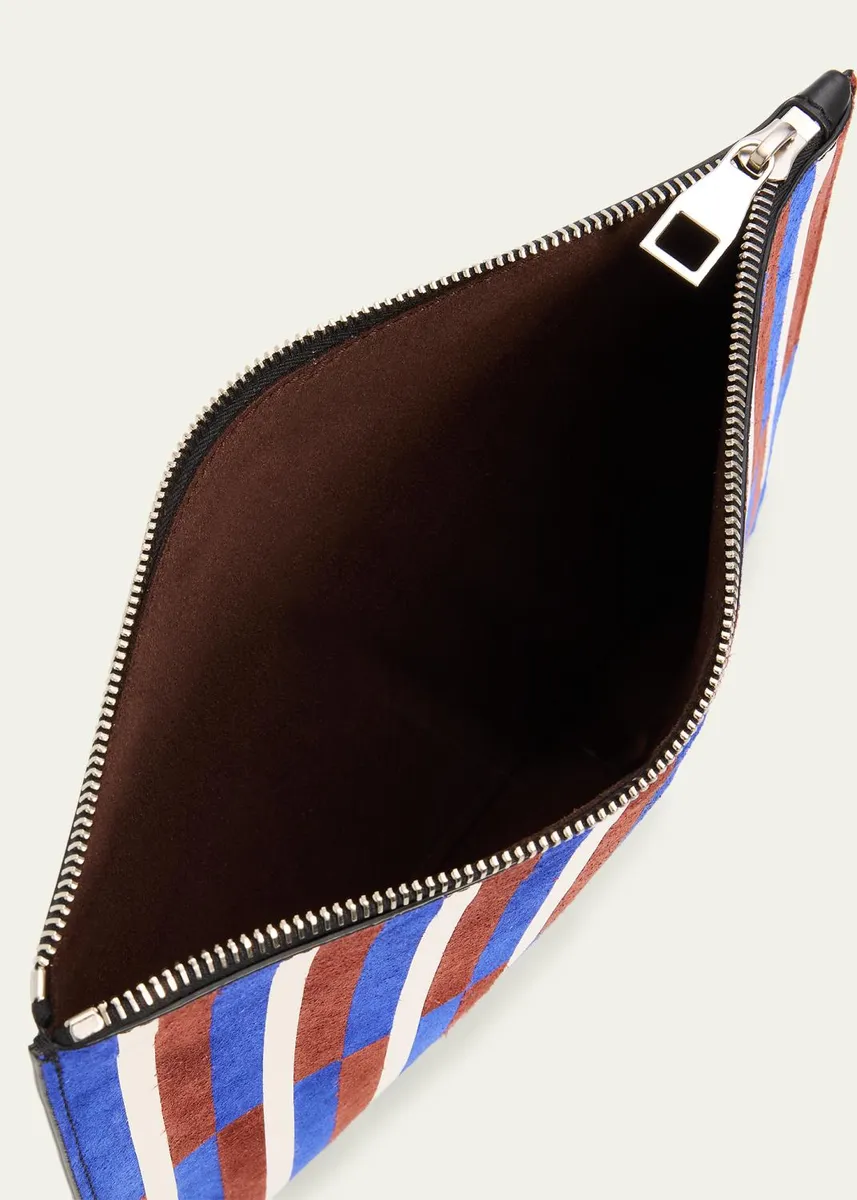 Proenza Schouler Striped Suede and Leather Pouch Bag | Thumbnail 4