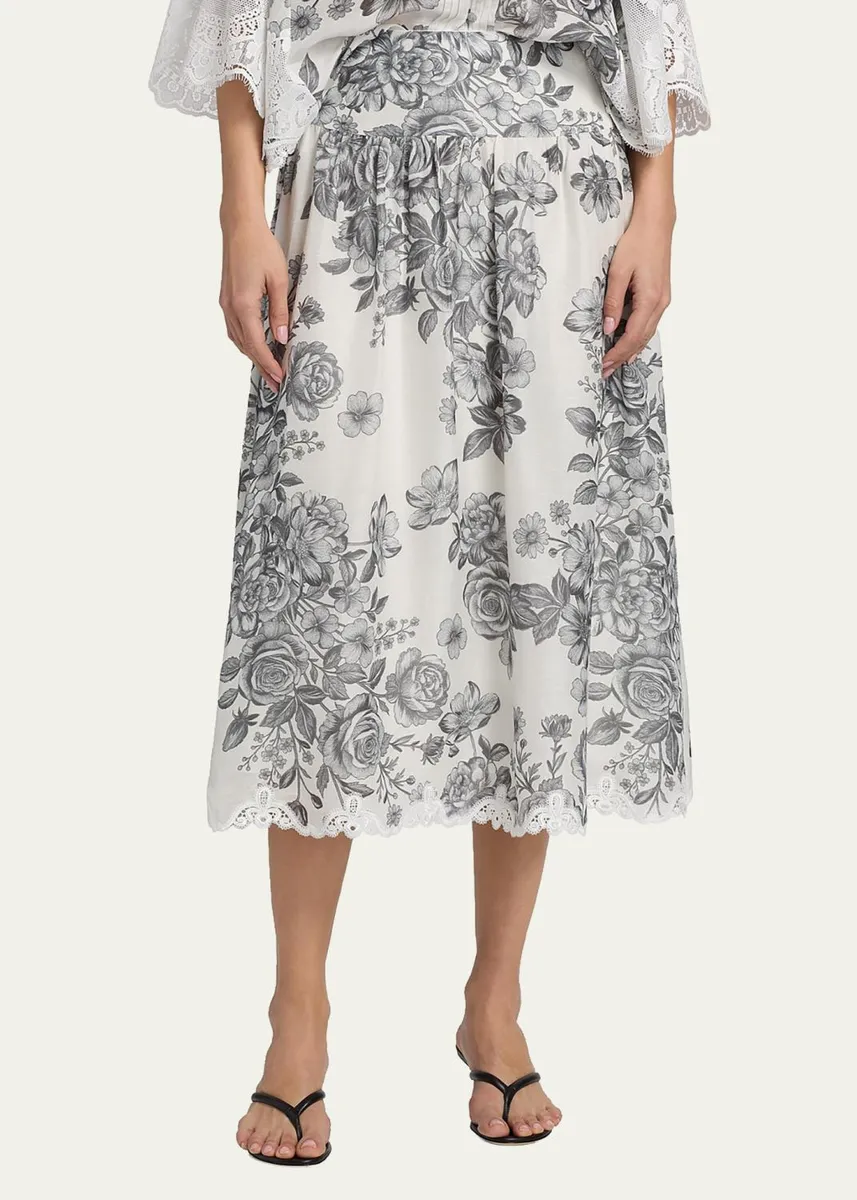 Kobi Halperin Lidia Floral-Print Midi Skirt | Thumbnail 4 Kobi Halperin Lidia Floral-Print Midi Skirt | Thumbnail 4