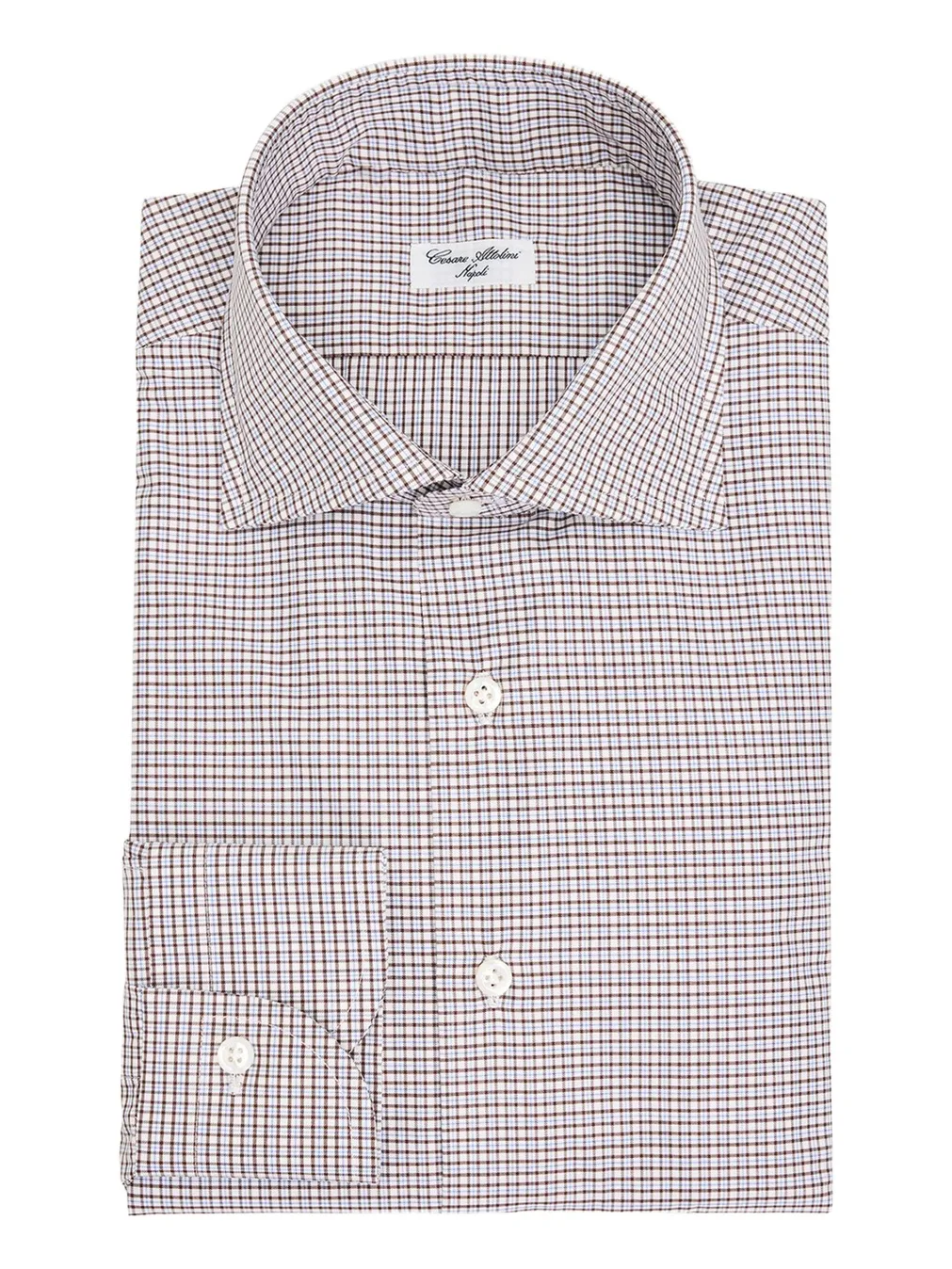 Cesare Attolini Men's Cotton and Cashmere Micro-Plaid Button-Down Shirt