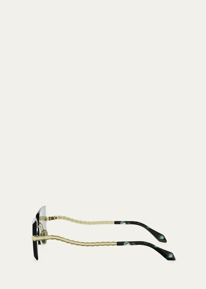 BVLGARI Serpenti 51mm Metal Rectangular Sunglasses | Thumbnail 3 BVLGARI Serpenti 51mm Metal Rectangular Sunglasses | Thumbnail 3