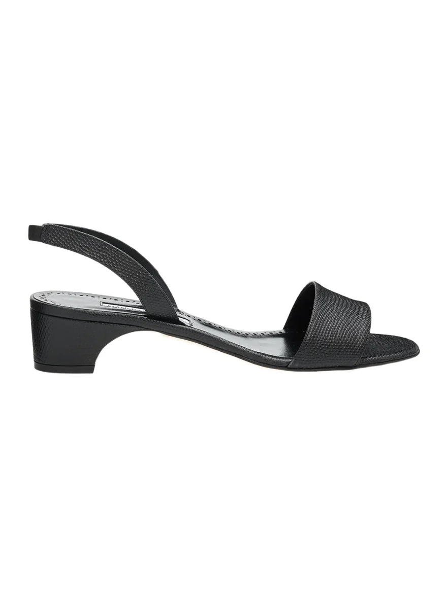 30mm Patobarnu Lizard-Print Leather Slingback Sandals
