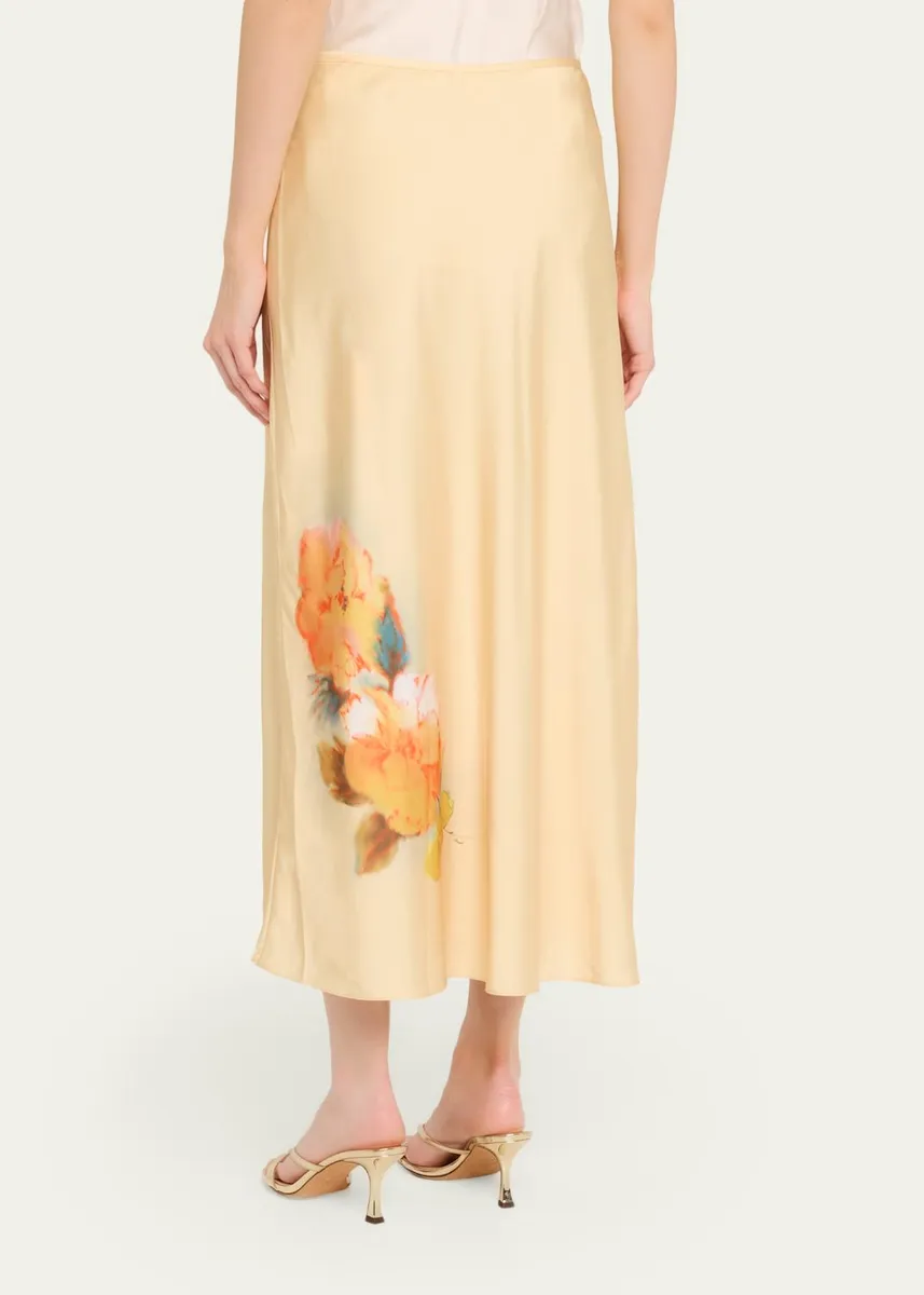 Cinq à Sept Carole Watercolor Floral Midi Skirt | Thumbnail 3