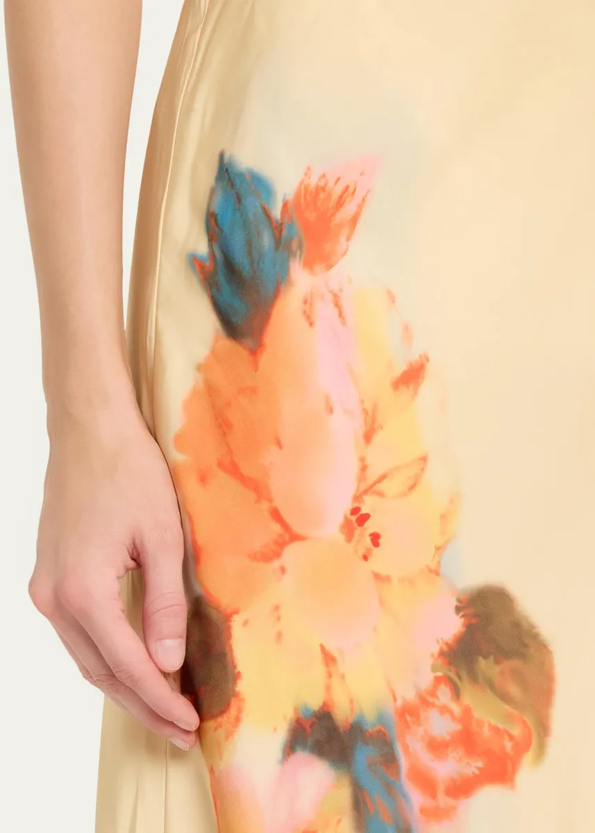 Cinq à Sept Carole Watercolor Floral Midi Skirt | Thumbnail 5
