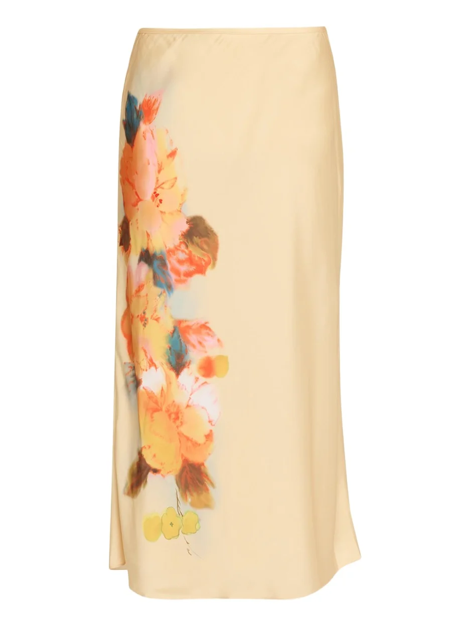 Carole Watercolor Floral Midi Skirt