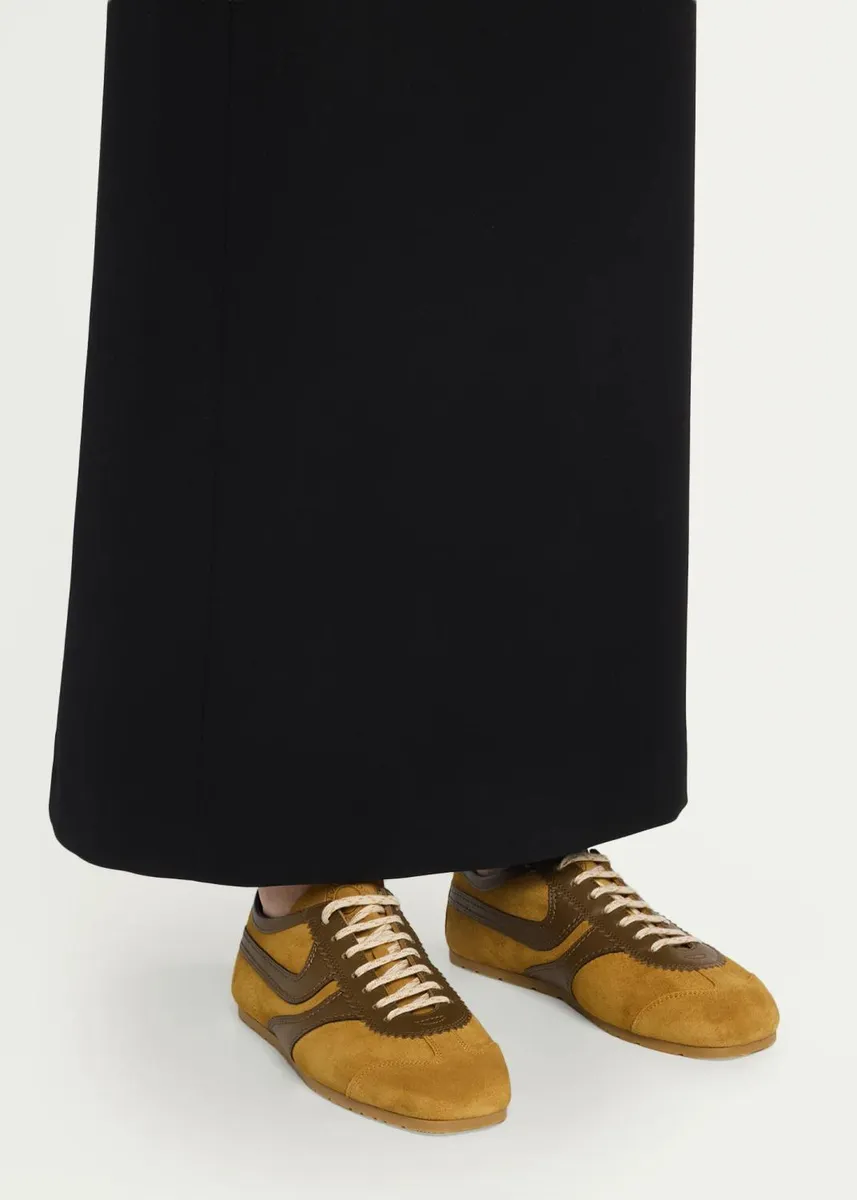 Dries Van Noten Mixed Leather Retro Runner Sneakers | Thumbnail 2