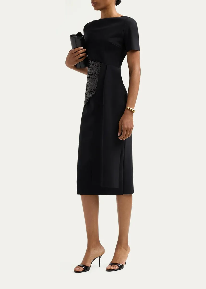 Chiara Boni La Petite Robe Sedva Sequin-Embellished Sheath Midi Dress | Thumbnail 4 Chiara Boni La Petite Robe Sedva Sequin-Embellished Sheath Midi Dress | Thumbnail 4