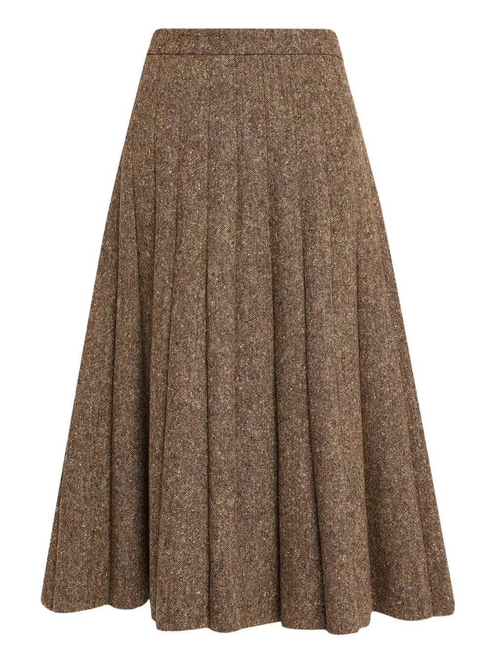 Donegal Wool Tweed Pleated Midi Skirt Donegal Wool Tweed Pleated Midi Skirt