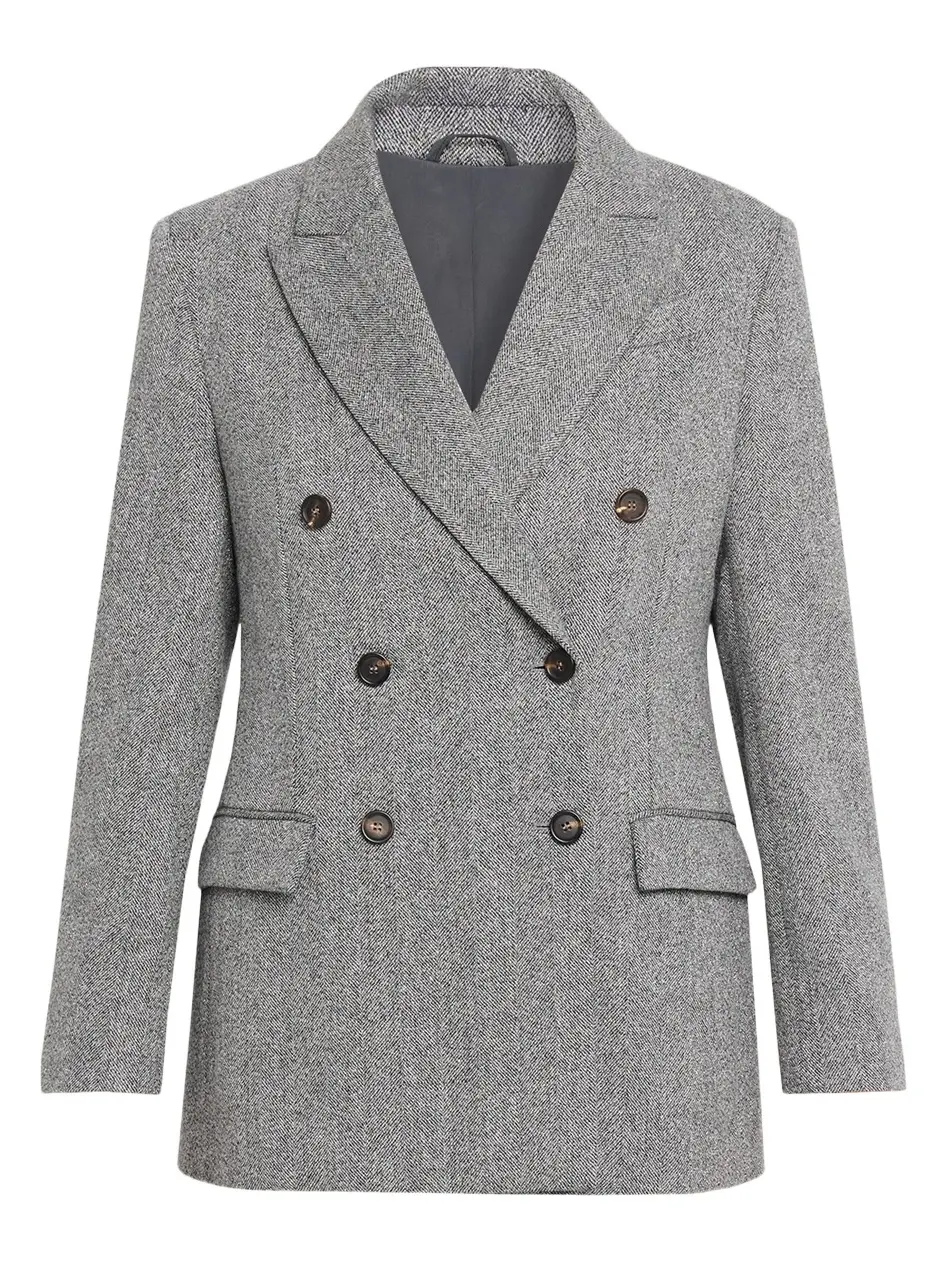 Wool-Mohair Herringbone Blazer Wool-Mohair Herringbone Blazer