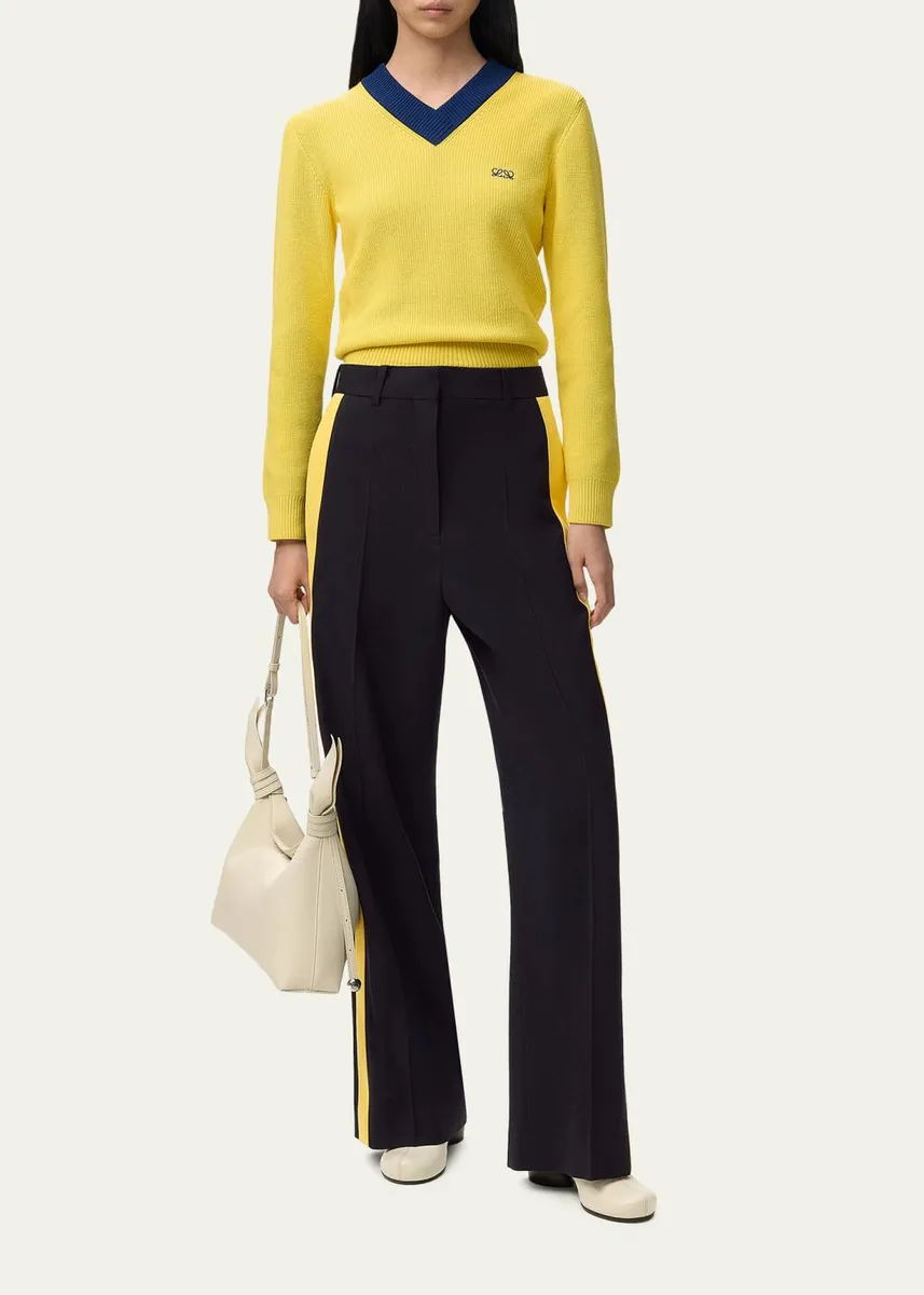 Loewe Bicolor V-Neck Sweater | Thumbnail 2 Loewe Bicolor V-Neck Sweater | Thumbnail 2