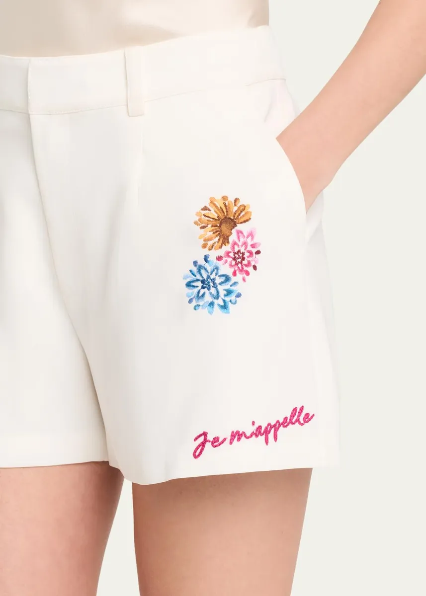 Cinq à Sept Emmie Embroidered Vine Shorts | Thumbnail 5 Cinq à Sept Emmie Embroidered Vine Shorts | Thumbnail 5