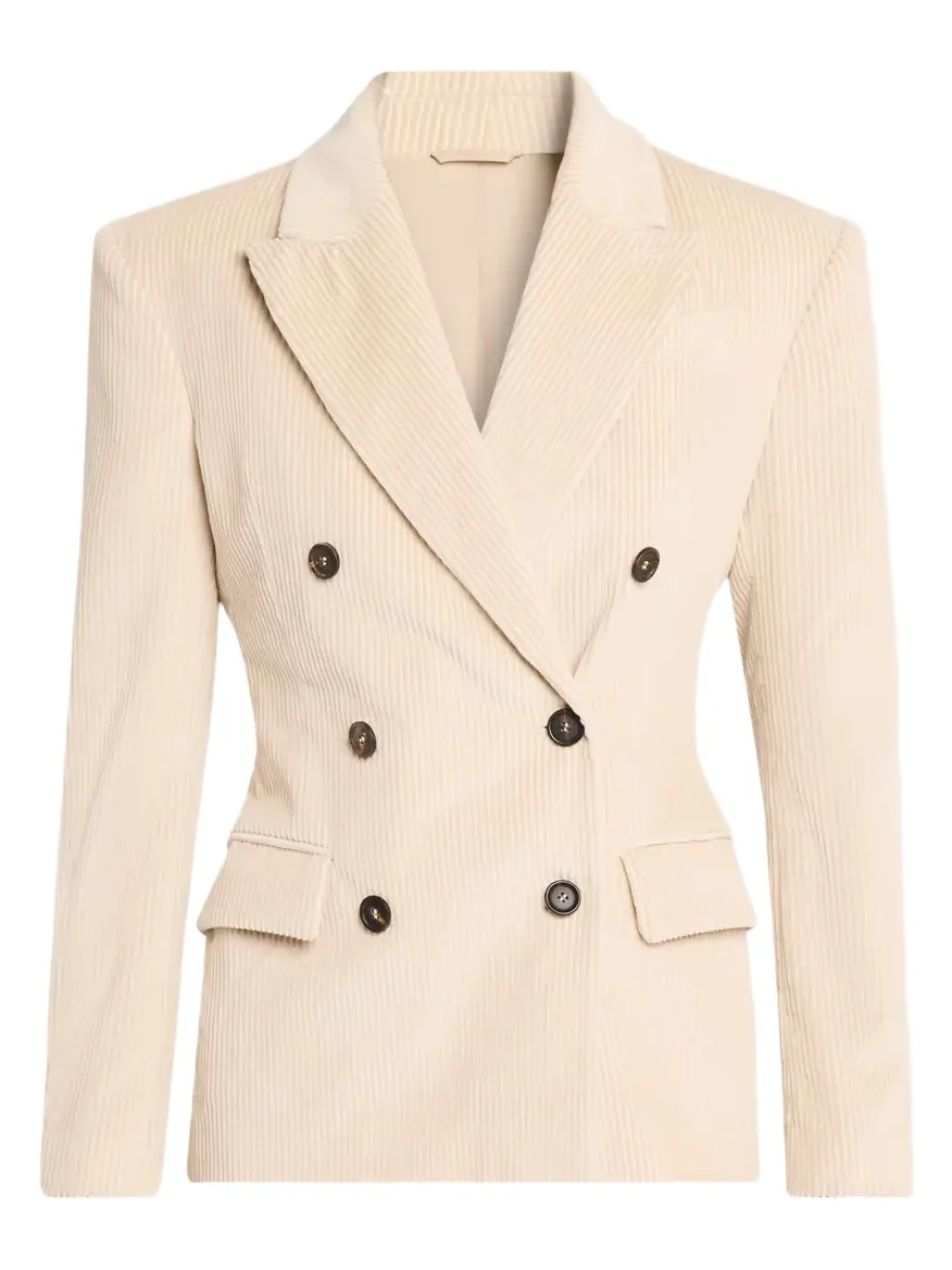 Brunello Cucinelli Cotton Corduroy Double-Breasted Jacket