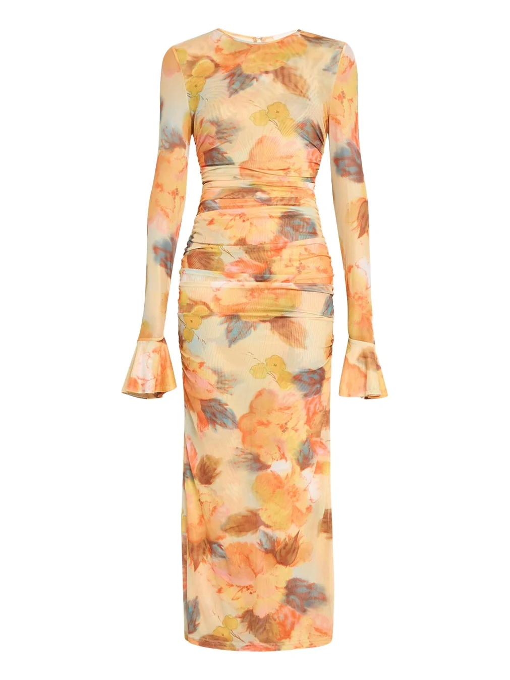 Cinq à Sept Neriah Watercolor Floral Mesh Maxi Dress