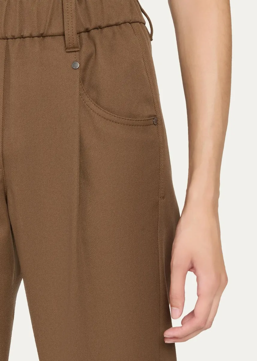 Brunello Cucinelli Cotton Straight-Leg Ankle Pull-On Pants | Thumbnail 5 Brunello Cucinelli Cotton Straight-Leg Ankle Pull-On Pants | Thumbnail 5