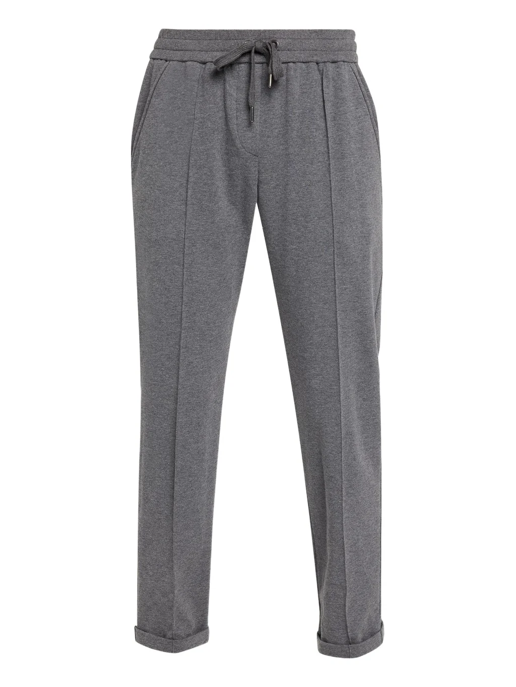 Brunello Cucinelli Monili-Trim Cotton Fleece Tapered-Leg Ankle Track Pants