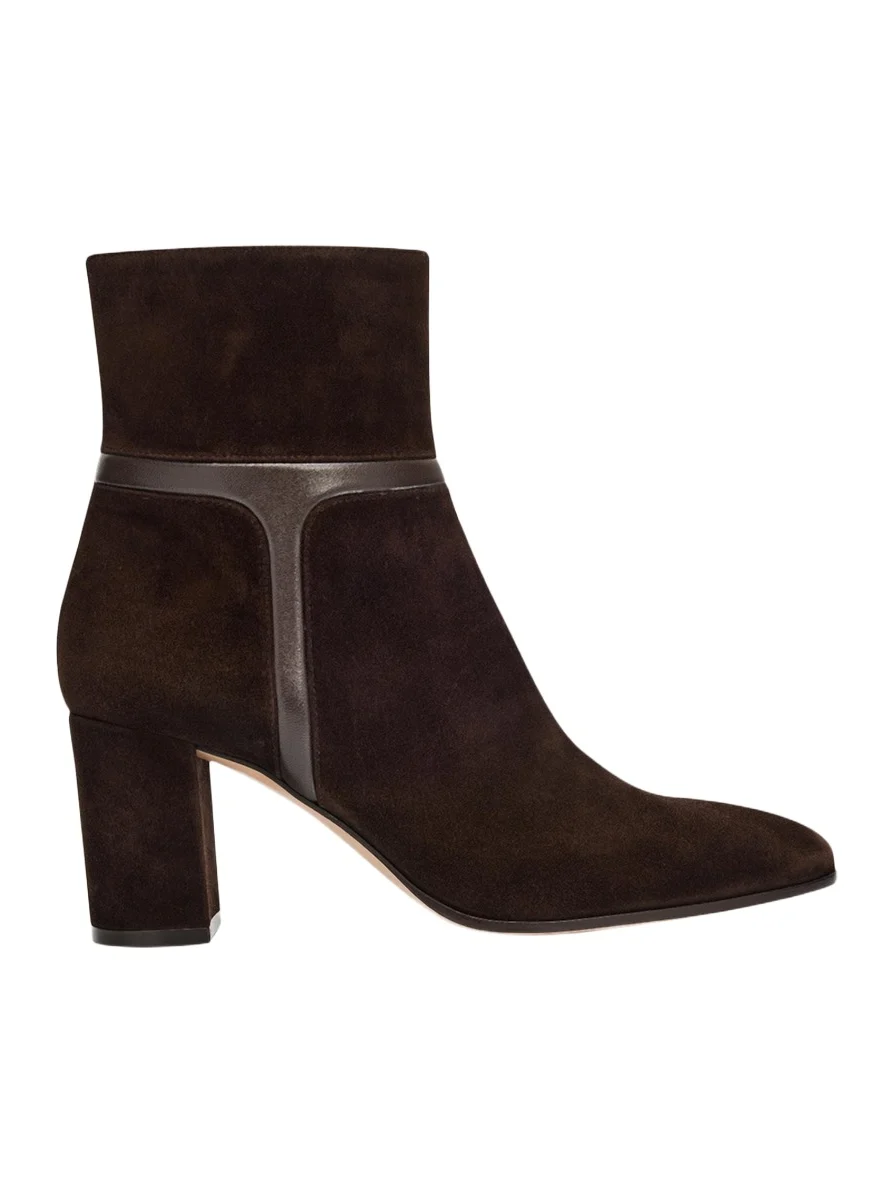 70mm Suede and Leather Ankle Boots
